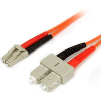 StarTech.com 3m Fiber Optic Cable - Multimode Duplex 62.5/125 LSZH Fiber Jumper Cord - LC/SC - Connect fiber network devices for high-speed transfers with LSZH rated cable - 3m LC/SC Fiber Optic Cable - 3 m LC to SC Fiber Patch Cable - 3 meter LC to SC Fiber Cable - Multimode Duplex 62.5/125 - LSZH 