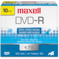 Maxell 16x DVD-R Media - 4.7GB - 10 Pack