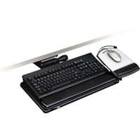 3M Easy Adjust Keyboard Tray Platform Gel Wrist Rests Precise Mouse Pad - 26.5" (673.10 mm) Width x 10.5" (266.70 mm) Depth - Black - 1