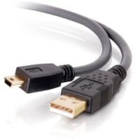 C2G Ultima Series 16.4ft USB A to USB Mini B Cable - USB to Mini B Cable - USB 2.0 - Black - M/M - Type A Male USB - Mini Type B Male USB - 5m - Charcoal