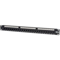 Tripp Lite by Eaton Panneau de répartition Cat5e 24 port - 24 x RJ-45 - 24 Port(s) - 24 x RJ-45 - 24 x RJ-11 - 1U Haut - Noir - 19" Grand angle