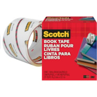 Scotch Book Tape - 15 yd (13.7 m) Length x 3" (76.2 mm) Width - 3" (76.20 mm) Core - Clear - Acrylic - Crack Resistant - For Repairing, Reinforcing, Protecting, Covering - 1 Roll