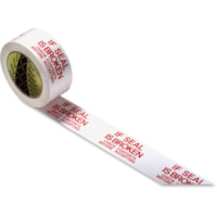 Scotch Preprinted Message Seal Broken Tape - 109.4 yd (100 m) Length x 1.88" (47.8 mm) Width - 3" (76.20 mm) Core - White, Red - 1.20 mil (0.03 mm) - Polypropylene Film Backing - For Sealing - 1 Roll