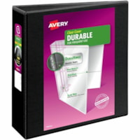 Avery® Durable View Binder 3" , Slant D Rings, Black - 3" (76.20 mm) Binder Capacity - Letter - 8 1/2" (215.90 mm) x 11" (279.40 mm) Sheet Size - 600 Sheet Capacity - Fastener(s): 3 x Slant Ring - Pocket(s): 2 - Polypropylene - Recycled - Pocket, Durable, Tear Resistant, Flexible, Split Resistan