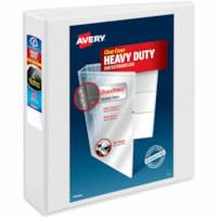 Avery® Heavy Duty View Binder2" , One Touch(tm) Locking D Rings, White - 2" (50.80 mm) Binder Capacity - Letter - 8 1/2" (215.90 mm) x 11" (279.40 mm) Sheet Size - 530 Sheet Capacity - Fastener(s): 3 x Slant Ring - Pocket(s): 4, Internal - Polypropylene - White - Recycled - Heavy Duty, One To