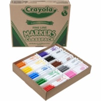 Crayola 10-Color Marker Classpack - Fine Marker Point - Assorted Ink - 200 / Box