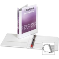 Cardinal EasyOpen ClearVue Locking Slant-D Ring Binder - 1" Binder Capacity - Letter - 8 1/2" x 11" Sheet Size - 225 Sheet Capacity - 1" Spine Width - Fastener(s): 3 x D-Ring - Pocket(s): 2, Inside Front & Back - Vinyl - White - 1.02 lb (462.664217 g) - Recycled - Clear Overlay, Locking Mechanism, L