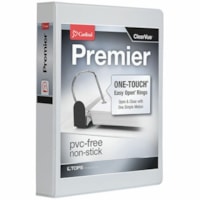 Reliure de présentation Premier ONE-TOUCH 10320 Cardinal® - 2 po (50,80 mm) Capcité du classeur - format lettre - format8 1/2 po (215,90 mm) x 11 po (279,40 mm) Taille de feuille - 530 Capacité en feuilles - largeur de dos 3 po (76,20 mm) - Fastener(s) : 3 x Anneau en D - Po