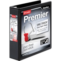 Cardinal EasyOpen ClearVue Locking Slant-D Ring Binder - 2" Binder Capacity - Letter - 8 1/2" x 11" Sheet Size - 525 Sheet Capacity - 2 1/2" Spine Width - Fastener(s): 3 x D-Ring - Pocket(s): 2, Inside Front & Back - Vinyl - Black - 1.30 lb (589.670081 g) - Recycled - Clear Overlay, Locking Mechanis