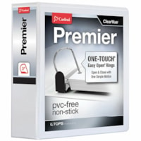 Cardinal® Premier ONE-TOUCH® Easy Open® Locking Slant-D® Rings Binder - 3" (76.20 mm) Binder Capacity - Letter - 8 1/2" (215.90 mm) x 11" (279.40 mm) Sheet Size - 650 Sheet Capacity - 3 1/2" (88.90 mm) Spine Width - Fastener(s): 3 x D-Ring - Pocket(s): 4, Inside Front & Back - Polypr