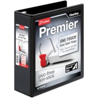 Cardinal EasyOpen Clearvue Slant D-Ring Binders - 3" Binder Capacity - Letter - 8 1/2" x 11" Sheet Size - 675 Sheet Capacity - 2 29/32" Spine Width - Fastener(s): 3 x D-Ring - Pocket(s): 2, Inside Front & Back - Vinyl - Black - 1.86 lb (843.681808 g) - Clear Overlay, Locking Mechanism, One Touch Rin