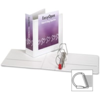 Cardinal EasyOpen ClearVue Locking Slant-D Ring Binder - 4" Binder Capacity - Letter - 8 1/2" x 11" Sheet Size - 775 Sheet Capacity - 3 3/5" Spine Width - Fastener(s): 3 x D-Ring - Pocket(s): 2, Inside Front & Back - Vinyl - White - 2.14 lb (970.687672 g) - Recycled - Clear Overlay, Locking Mechanis