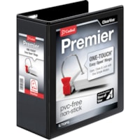 Cardinal EasyOpen Clearvue Slant D-Ring Binders - 4" Binder Capacity - Letter - 8 1/2" x 11" Sheet Size - 775 Sheet Capacity - 3 3/5" Spine Width - Fastener(s): 3 x D-Ring - Pocket(s): 2, Inside Front & Back - Vinyl - Black - 2.14 lb (970.687672 g) - Clear Overlay, Locking Mechanism, One Touch Ring,