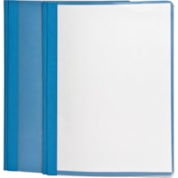 Couverture de rapport format lettre Recyclé Oxford - 8 1/2 po (215,90 mm) x 11 po (279,40 mm) - 3 x Type Tang Attache(s) - 1/2 po (12,70 mm) pour Dossier - Bleu clair - 1 / chaque