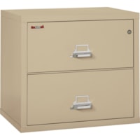 FireKing Insulated File Cabinet - 2-Drawer - 31.1" (790.58 mm) Width x 22.1" (561.98 mm) Depth x 27.8" (704.85 mm) Height - 2 x Drawer(s) for File - Letter, Legal - Lateral - Fire Resistant - Parchment - Powder Coated - Steel