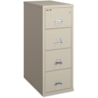 FireKing Insulated File Cabinet - 4-Drawer - 20.8" (527.05 mm) Width x 31.5" (800.10 mm) Depth x 52.8" (1339.85 mm) Height - 4 x Drawer(s) for File - Legal - Vertical - Fire Resistant - Parchment - Powder Coated - Gypsum, Steel