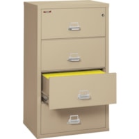 FireKing Insulated File Cabinet - 4-Drawer - 31.1" (790.58 mm) Width x 22.1" (561.98 mm) Depth x 52.8" (1339.85 mm) Height - 4 x Drawer(s) for File - Legal, Letter - Lateral - Fire Resistant - Parchment - Powder Coated - Steel