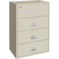 FireKing Insulated Lateral File - 4-Drawer - 37.4" Width x 22.1" Depth x 52.8" Height - 4 x Drawer(s) for File - Letter, Legal - Lateral - Fire Resistant - Parchment - Powder Coated - Steel