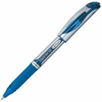 EnerGel EnerGel Deluxe Liquid Gel Pens - 0.7 mm (0.03") Medium Pen Point - Refillable - Blue Ink - Gel-based - Silver Barrel - 1 Each