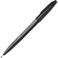 Pentel Fiber-tipped Sign Pens - Bold Pen Point - Black Ink - Water Based - Black Barrel - Fiber Tip - 1 Dozen