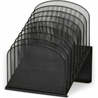 Safco Onyx Wire Mesh Desktop Organizer - 8 Compartment(s) - Compartment Size : 1" (25.40 mm) - 14" (355.60 mm) Height x 11.8" (298.45 mm) Width x 10.8" (273.05 mm) Depth - Desktop - Powder Coated - Black - Steel - 1 Each