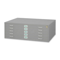 Safco 5 Drawers Steel Flat File & Base - 46.5" Width x 35.5" Depth x 16.5" Height - 5 x Drawer(s) for File - Stackable - Gray - Powder Coated - Steel - Recycled