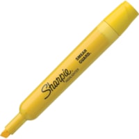 Sharpie SmearGuard Tank Style Highlighters - Broad Chisel Marker Point - Yellow Ink - Yellow Barrel - 1 Dozen