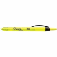 Sharpie Smear Guard Retractable Highlighters - Chisel Marker Point - Retractable - Fluorescent Yellow Ink - Yellow Barrel - 1 Dozen