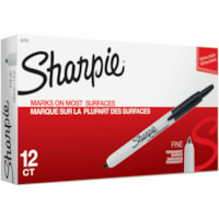 Sharpie Retractable Permanent Marker - Fine Marker Point - Retractable - Black Ink - 1 Dozen