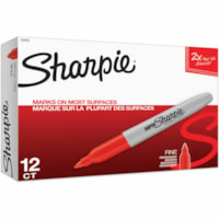 Sharpie Super Bold Fine Point Markers - Bold Marker Point - Red Ink - Alcohol Based - 1 Dozen