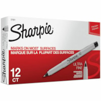 Sharpie Precision Permanent Markers - Ultra Fine Narrow Marker Point - Black Ink - Alcohol Based - 12 / Dozen