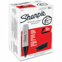 Sharpie Large Barrel Permanent Markers - Wide Chisel Marker Point - Black Ink - Alcohol Based - 12 Dozen