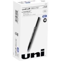 uniball(tm) Deluxe Rollerball Pens - 0.5 mm (0.02") Micro Pen Point - Blue Ink - Gray Barrel - 1 Dozen