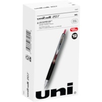 Stylo gel 207 uniball(tm) - 0,5 mm (0,02 po) Micro Pointe de stylo - Rechargeable - Rétractable - Ink Rouge - A base de gel - Barrel Translucide - 1 Emballage