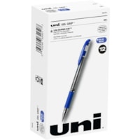 uniball(tm) Gel Grip Pens - 0.7 mm (0.03") Medium Pen Point - Blue Ink - Gel-based - 1 Dozen