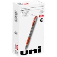 Stylo gel GEL GRIP uniball(tm) - 0,7 mm (0,03 po) Moyenne Pointe de stylo - Ink Rouge - A base de gel - 1 Emballage