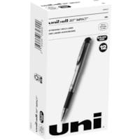 uniball(tm) 207 Impact Gel Pen - 1 mm (0.04") Bold Pen Point - Refillable - Black Ink - Gel-based - Silver Barrel - 1 Dozen