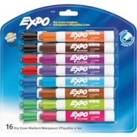 Expo Low-Odor Dry-erase Markers - Bold Chisel Marker Point - Assorted Ink - 16 / Set