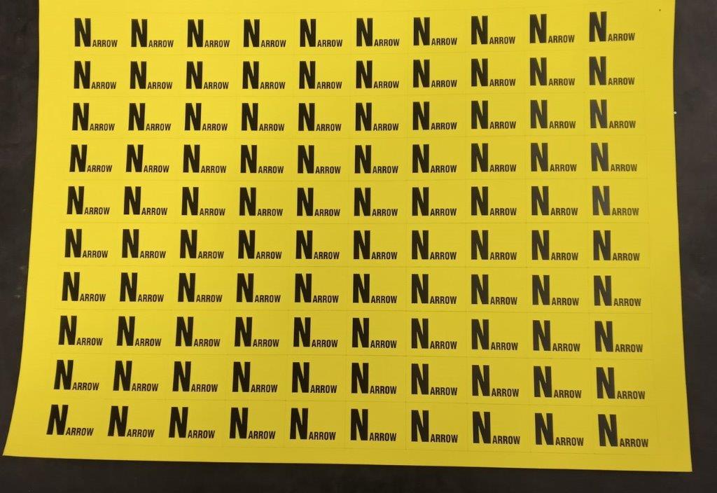 NARROW label Sheet, 100 Stickers per Sheet
