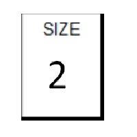 SIZE 2WHITE STICKER - ROLL, 250 stickers per roll