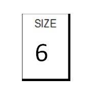 SIZE 6 WHITE STICKER - ROLL,  250 stickers per roll  