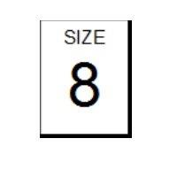 SIZE 8 WHITE STICKER - ROLL, 250 stickers per roll