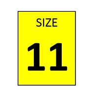 SIZE 11 YELLOW STICKER - ROLL, 250 stickers per roll - FR