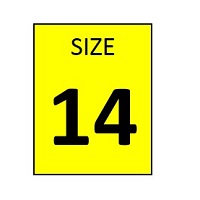 SIZE 14 YELLOW STICKER - ROLL,  250 stickers per roll - FR  